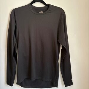 Duofold by Champion Long Sleeve Baselayer Top Black Polyester Spandex Size S